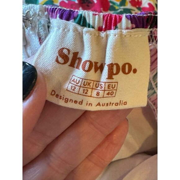 Showpo Dress Women 8 Pink Packed Floral Print Monaco Midi Boho Cottagecore - Picture 11 of 13